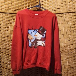 Gildan, Vintage, Holiday, Christmas, Festive, Snowman Graphic Sweater Sz L